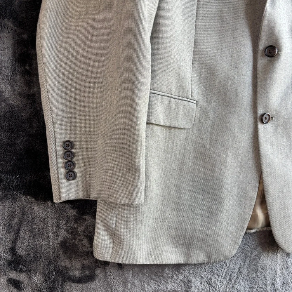 Lauren‎ Ralph Lauren Mens 46L Light Gray Two Button Blazer Macy's Paisley Lining